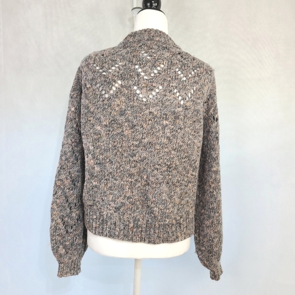 Madewell Redwood Pointelle Bubble-Sleeve Pullover Sweater,  Size XXS - Picture 5 of 7